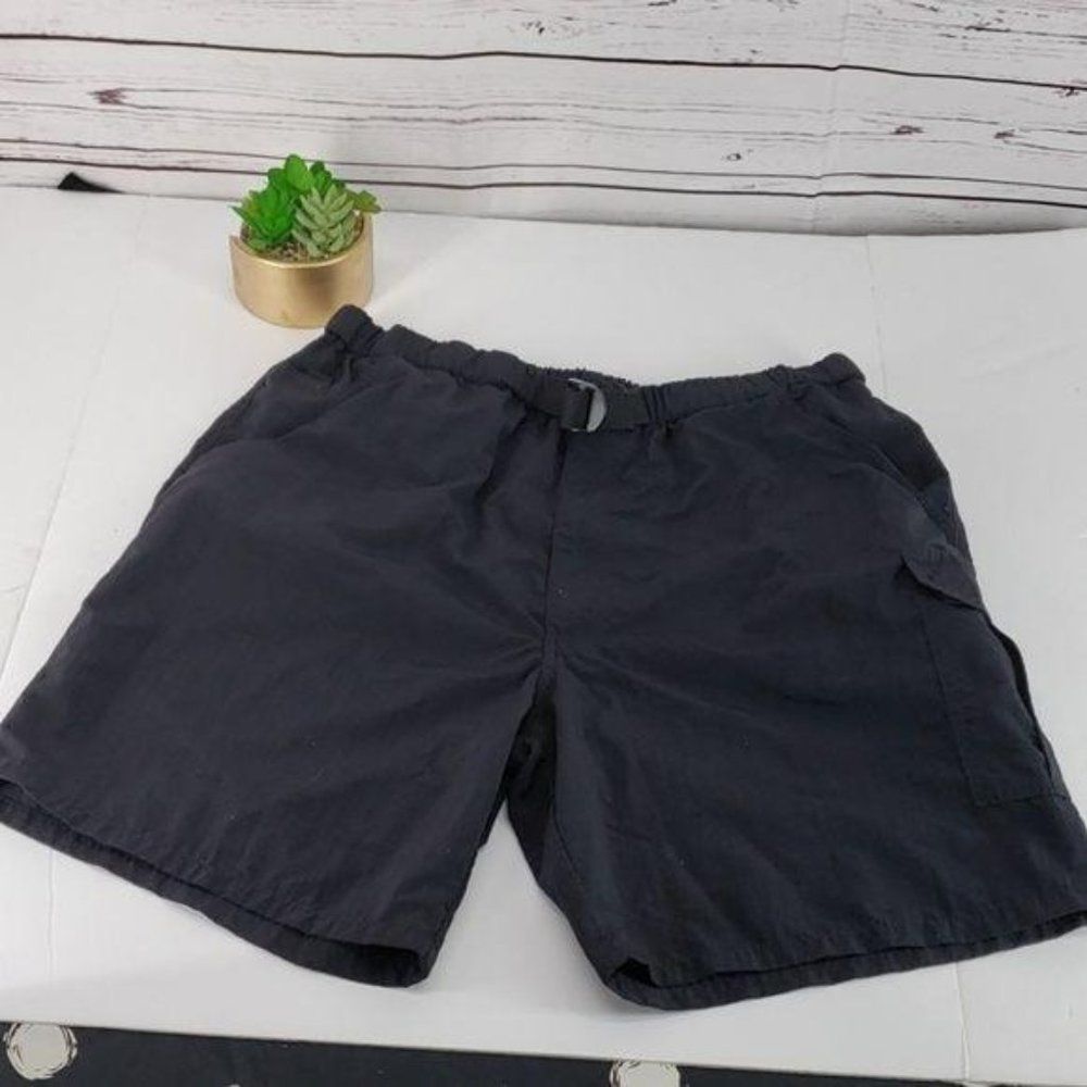 Roundtree & Yorke Black Adjustable Swim Trunks‎ shorts Medium cargo belt